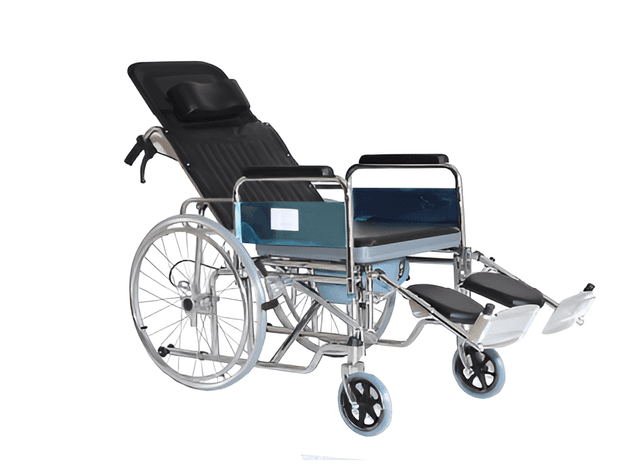 Recliner wheelchair with or without commode