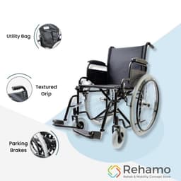 Rehamo Steely Bariatric Wheelchair 20 Inch thumbnail 2