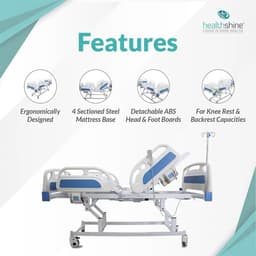 Healthshine 5 Function Electric Hospital Bed with Mattress thumbnail 2